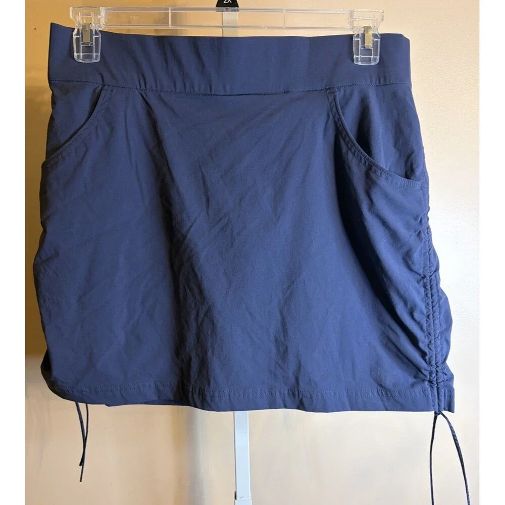 Women Columbia Omni Shield Navy Blue Cinch Side Golf Tennis Skort L - Picture 3 of 12
